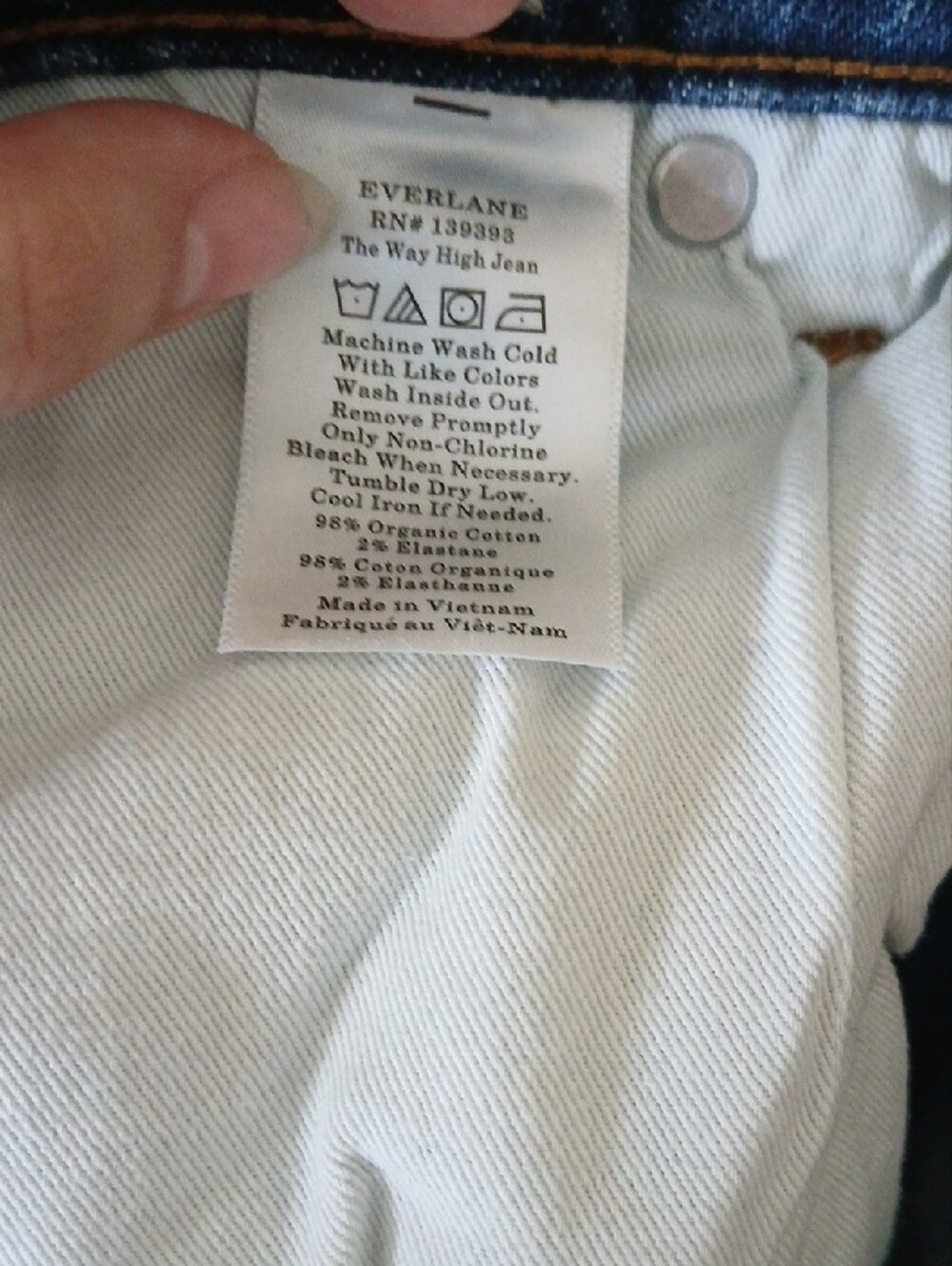 Everlane Organic Cotton Dark Blue High-Rise Jeans - Picture 3 of 9